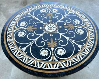 Vintage Swan Based Pietra Dura Center Table