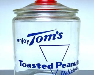 Vintage Tom's toasted peanuts glass jar