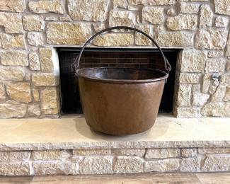 Large copper French copper cauldron pot