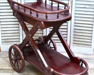 Mahogany bar cart from the 1990s