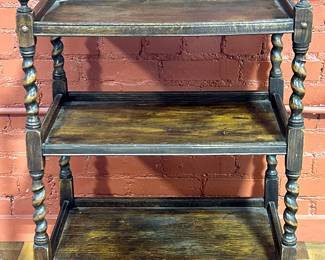 Antique English Oak Barley Twist Cart