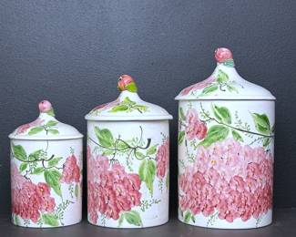 Hand painted ceramic canister set from Italy