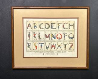 Framed lithograph of Alphabet "Comical Hotch-Potch"