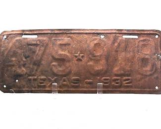 1932 Texas License Plate