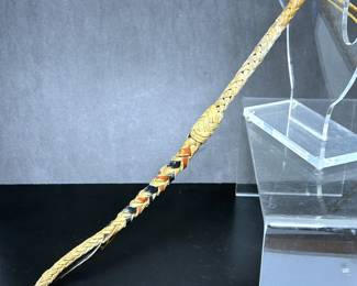 Old braided leather riding crop