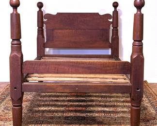 Antique circa 1840 'Cannon Ball' bed in the American Empire Style