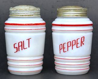 Vintage milk glass Salt & Pepper shakers