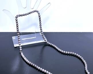 Mid 1900s sterling silver beaded necklace