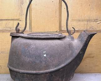 Antique cast iron kettle