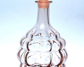 1930s pink glass decanter by Paden City Glass