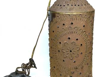 Pierced tin light fixture