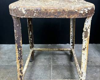 Vintage metal workshop stool
