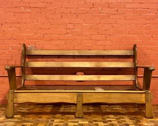Mid century maple Early American Style sofa in the style similar to Cushman Colonial