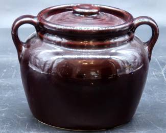 Vintage Stoneware USA Pottery Beanpot & Lid