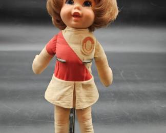 Vintage OU Pull String Cheer Doll from Mattel