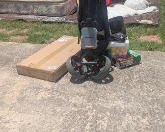 Golf bag, wheels and golf stand (still in box) $30