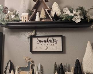 Lots of "white christmas" esthetic decor.
