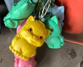 Vintage blow mold kitty lights