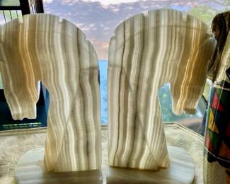 Agate quartz bookends