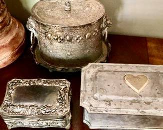 Silverplate trinket boxes