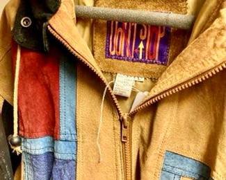 80’s suede colorblock jacket