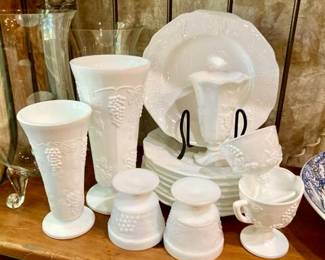Milk glass items
