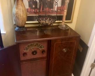 Antique Westinghouse radio and record player cabinet