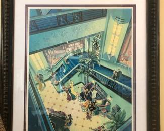 Huge Michael Young signed “Flamingo Club” art