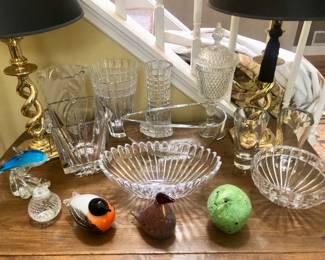 Fine crystal and art glass pieces