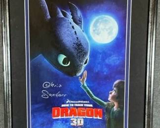 How to Train Your Dragon 3D Autographed Movie Poster Framed