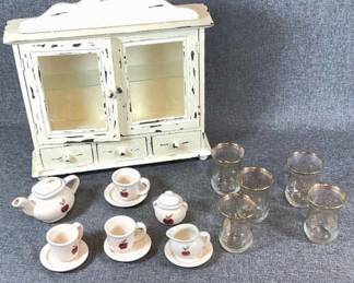 Cabinet and mini tea set