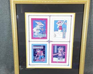 Mary Englebreit Framed and Signed Ann Estelle Seasons