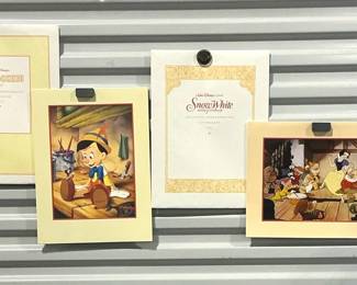 Snow White & the 7 Dwarfs and Pinocchio Commemorative Lithographs