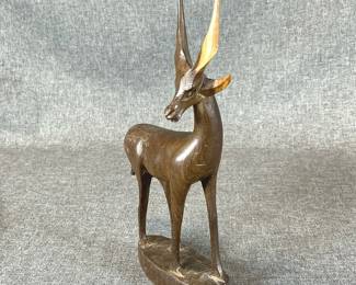 Carved Wood Antelope