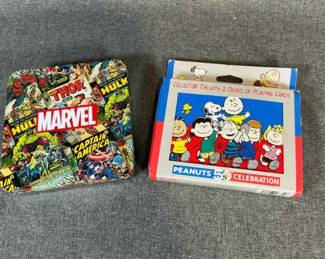 Marvel Comic Wallet & Peanuts Playing Cards