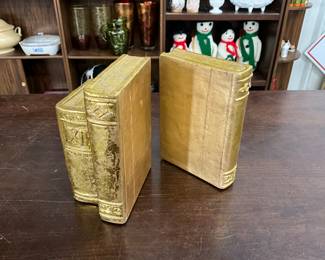Faux Gold Leaf Book Bookends