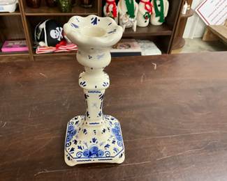 Delft Blue Ceramic Candle Stick Holder