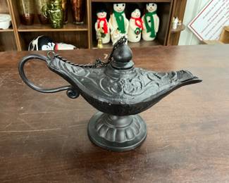 Cast Iron Genie Bottle - Possibly Incense Burner