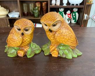 Homco Owl Family Figurines