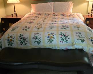 Great Bench in front of Bedroom set. This is a King Bed