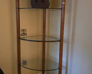 Fine Corner Display Cabinet with Egyptian motif