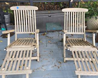 Pair of teak Deck Chairs!