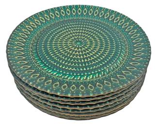 Padma Collection Green Gold Glass Plates
