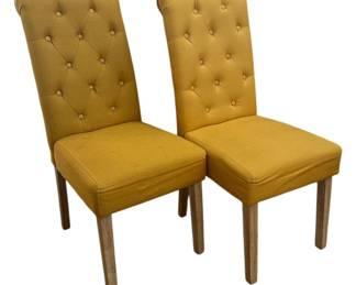 Yellow Upholstered Armless Chairs