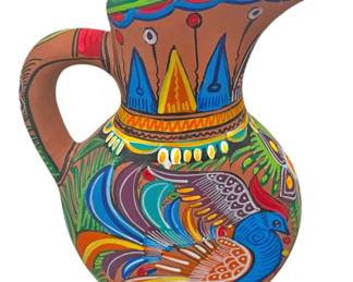 Bisque Talavera Mexico Pottery Pitcher