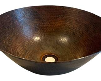 Hammered Copper Vessel Sink Basin