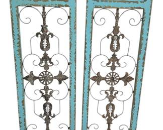 Blue and Metal Wall Panel Decor