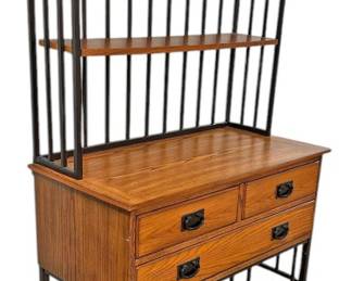 Wood and Metal Bakers Rack Kitchen Shelves