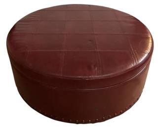 Round Leatherette Large Storage Ottoman