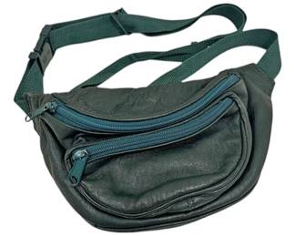 Green Leather Fanny Pack